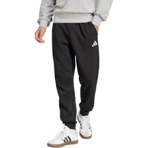 imageadidas Mens Essentials Feel Cozy Fleece PantsBlackWhite