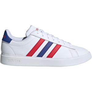imageadidas Mens Grand Court 20 ShoeWhiteSemi Lucid BlueBetter Scarlet