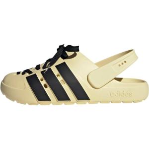 imageadidas Unisex Adult Adilette Clog 20 ClogsWarm VanillaBlackGold Metallic