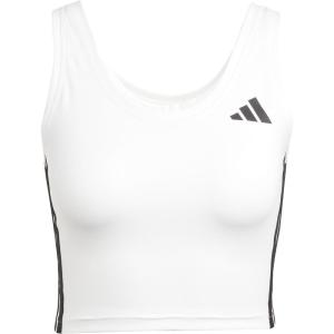 imageadidas Womens Train Essentials 3Stripes Cropped Tank TopWhiteBlack