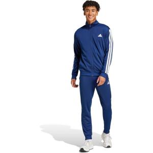 imageadidas mens Basic 3stripes Tricot Track SuitDark Blue