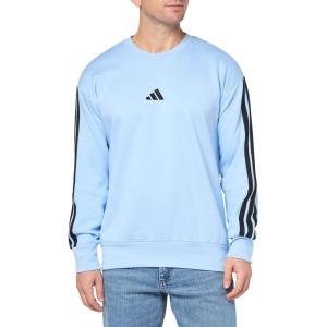 imageadidas mens Essentials Fleece 3stripes SweatshirtBlueBlack
