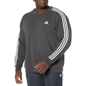 imageadidas mens Essentials Fleece 3stripes SweatshirtDark Grey Heather