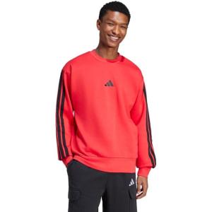 imageadidas mens Essentials Fleece 3stripes SweatshirtPure RubyBlack