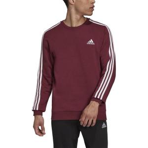 imageadidas mens Essentials Fleece 3stripes SweatshirtVictory CrimsonWhite