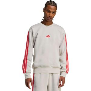 imageadidas mens Essentials Fleece 3stripes SweatshirtWonder AluminaPure Ruby