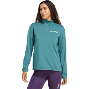 imageadidas womens Terrex Multi Climawarm Halfzip Tech Fleece Hiking SweatshirtPreloved Teal