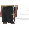 imageadidas Mens Essentials Fleece 3Stripes ShortsBlackWhite