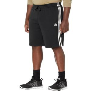 imageadidas Mens Essentials Fleece 3Stripes ShortsBlackWhite