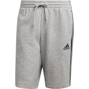 imageadidas Mens Essentials Fleece 3Stripes ShortsMedium Grey HeatherBlack
