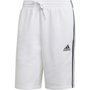 imageadidas Mens Essentials Fleece 3Stripes ShortsWhiteBlack