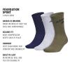 imageadidas Mens Crew Socks 3Pack  Premium Classic Cushioned LargeDark BlueCool Light HeatherOlive Strata GreenFoundation