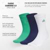 imageadidas Mens Crew Socks 3Pack  Premium Classic Cushioned LargeSemi Court GreenDark BlueWhiteClassic