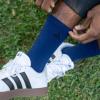 imageadidas Mens Crew Socks 3Pack  Premium Classic Cushioned LargeSemi Court GreenDark BlueWhiteClassic