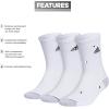 imageadidas Mens Crew Socks 3Pack  Premium Classic Cushioned LargeWhiteClear Onix GreyBlackClassic