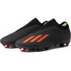 imageadidas UnisexAdult X Speedportal3 Firm Ground Soccer ShoeBlackSolar RedSolar Green Laceless