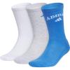 imageadidas Mens Crew Socks 3Pack  Premium Classic Cushioned LargeWhiteRay BlueCool Light HeatherFoundation