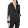 imageadidas Womens Essentials 3Stripes HoodieBlackWhite