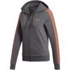 imageadidas Womens Essentials 3Stripes HoodieDark Grey HeatherSemi Coral