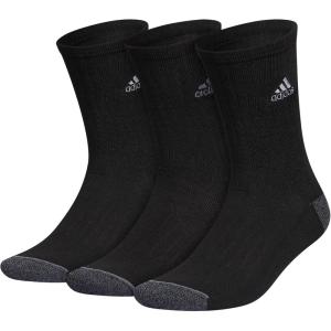 imageadidas Mens Crew Socks 3Pack  Premium Classic Cushioned LargeBlackOnix GreyClassic