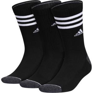 imageadidas Mens Crew Socks 3Pack  Premium Classic Cushioned LargeBlackOnix GreyWhite3s 30