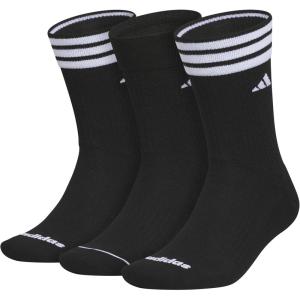 imageadidas Mens Crew Socks 3Pack  Premium Classic Cushioned LargeBlackWhite3s 40
