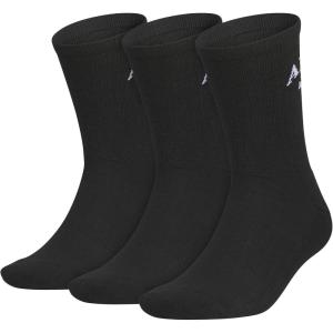 imageadidas Mens Crew Socks 3Pack  Premium Classic Cushioned LargeBlackWhiteFoundation