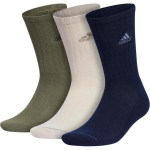 imageadidas Mens Crew Socks 3Pack  Premium Classic Cushioned LargeCollegiate NavyWonder BeigeOlive Strata GreenClassic