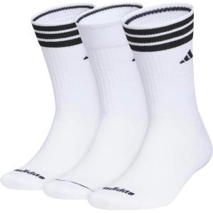 imageadidas Mens Crew Socks 3Pack  Premium Classic Cushioned LargeWhiteBlack3s 40