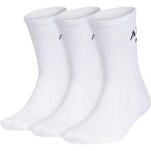 imageadidas Mens Crew Socks 3Pack  Premium Classic Cushioned LargeWhiteBlackFoundation