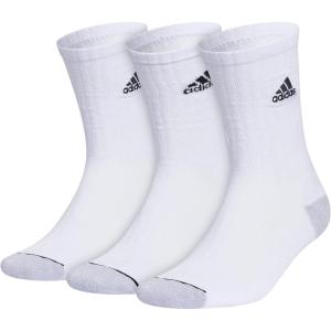 imageadidas Mens Crew Socks 3Pack  Premium Classic Cushioned LargeWhiteClear Onix GreyBlackClassic