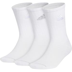 imageadidas Mens Crew Socks 3Pack  Premium Classic Cushioned LargeWhiteClear Onix GreyClassic