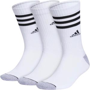 imageadidas Mens Crew Socks 3Pack  Premium Classic Cushioned LargeWhiteGreyBlack3s 30