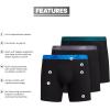 imageAdidas M Stretch Cotton 3 Pack Boxer Brief 5146804BlackBlue RushLegacy Teal Green