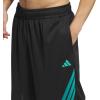 imageAdidas Mens Basketball Legends 3Stripes ShortsBlackPure Teal