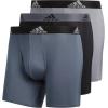imageadidas Mens Microfiber Boxer Briefs Underwear Multipack Athletic StretchFitGreyOnixBlack