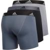 imageadidas Mens Microfiber Boxer Briefs Underwear Multipack Athletic StretchFitGreyOnixBlack