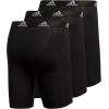 imageadidas Mens Performance 3Pack Long Boxer Brief Underwear Boxer Briefs  3Pack Long Mens Underwear PackBlackLight Onix