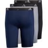 imageadidas Mens Performance 3Pack Long Boxer Brief Underwear Boxer Briefs  3Pack Long Mens Underwear PackBlackLight OnixCollegiate Blue