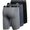 imageadidas Mens Performance 3Pack Long Boxer Brief Underwear Boxer Briefs  3Pack Long Mens Underwear PackGreyOnixBlackLight Onix