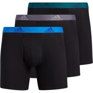 imageAdidas M Stretch Cotton 3 Pack Boxer Brief 5146804BlackBlue RushLegacy Teal Green