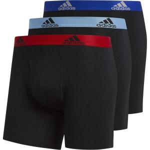 imageAdidas M Stretch Cotton 3 Pack Boxer Brief 5146804BlackScarlet BlackCollegiate Light Blue BlackBold Blue