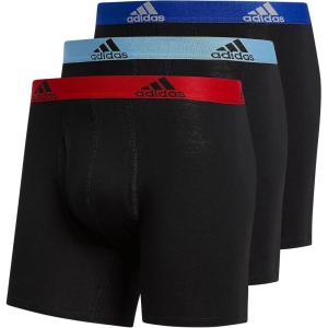 imageAdidas M Stretch Cotton 3 Pack Boxer Brief 5146804BlackScarlet RedBlue