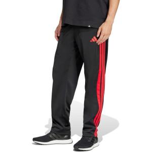 imageAdidas Mens 3Stripes Tricot Open Hem Track PantsBlackPure Ruby