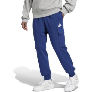imageAdidas Mens Essentials Feelcozy Fleece Cargo PantsDark BlueWhite