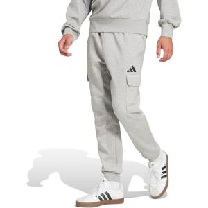 imageAdidas Mens Essentials Feelcozy Fleece Cargo PantsMedium Grey HeatherBlack