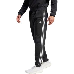 imageAdidas Mens Essentials Warmup Tapered 3Stripes Track PantsBlack  White
