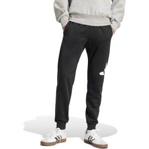 imageadidas Mens Essentials Big Logo Fleece Cuffed PantsBlackWhite