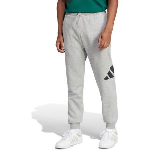 imageadidas Mens Essentials Big Logo Fleece Cuffed PantsMedium Grey HeatherBlack