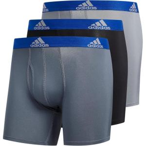 imageadidas Mens Microfiber Boxer Briefs Underwear Multipack Athletic StretchFitGreyOnixCollegiate Royal BlueBlack